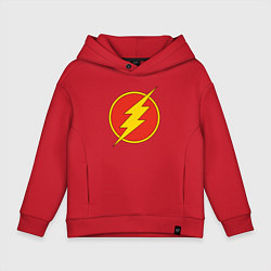 Толстовка оверсайз детская Flash logo, цвет: красный