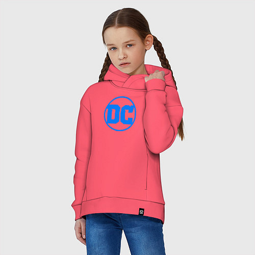 Детское худи оверсайз DC comics logo / Коралловый – фото 3