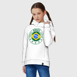 Толстовка оверсайз детская Brazil 2014, цвет: белый — фото 2