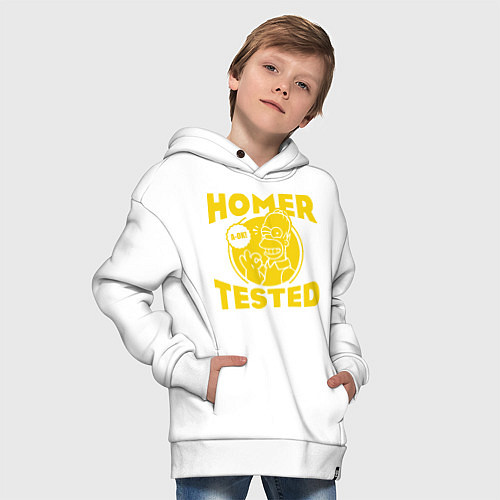 Детское худи оверсайз Homer tested / Белый – фото 4