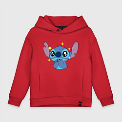 Толстовка оверсайз детская Stitch stars, цвет: красный