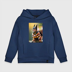 Толстовка оверсайз детская Bat squirrel - oreshnik meme, цвет: тёмно-синий