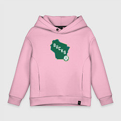 Толстовка оверсайз детская Bucks team, цвет: светло-розовый