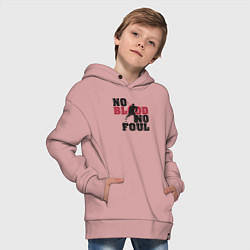 Толстовка оверсайз детская Хоккей - нет крови нет фола, цвет: пыльно-розовый — фото 2