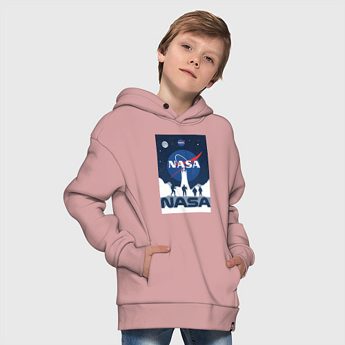 Детское худи оверсайз NASA открытия / Пыльно-розовый – фото 4
