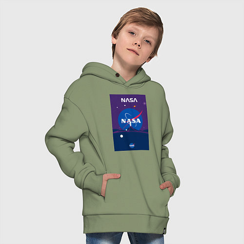 Детское худи оверсайз NASA фиолетовый плакат / Авокадо – фото 4