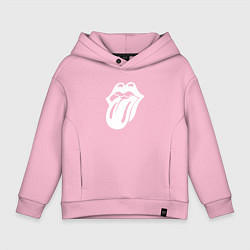 Детское худи оверсайз Rolling Stones - white logo