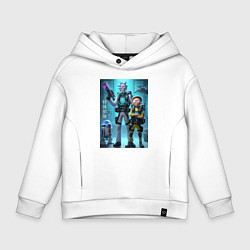 Толстовка оверсайз детская Rick and Morty - cyber special forces, цвет: белый