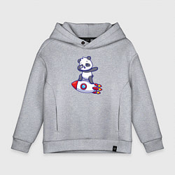 Толстовка оверсайз детская Rocket panda, цвет: меланж