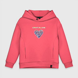 Толстовка оверсайз детская Crystalline heart, цвет: коралловый