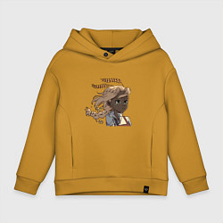 Толстовка оверсайз детская Грустный колосок, цвет: горчичный