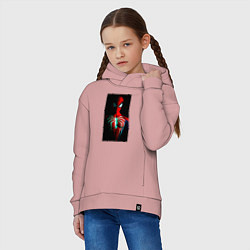 Толстовка оверсайз детская Новый человек паук в темноте, цвет: пыльно-розовый — фото 2