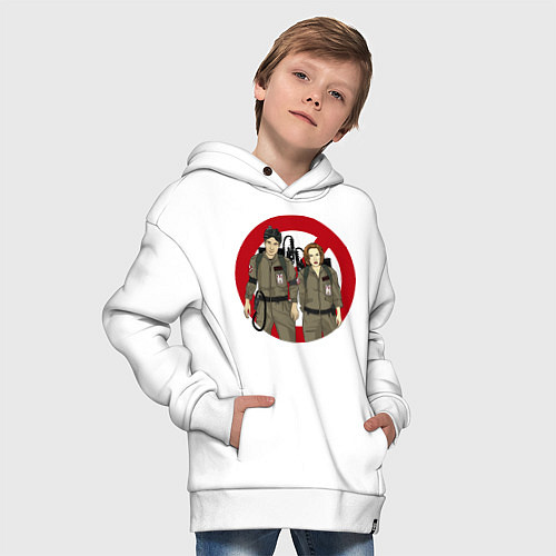 Детское худи оверсайз X busters / Белый – фото 4