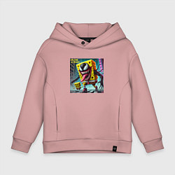 Толстовка оверсайз детская Sponge Bob and Venom - collaboration, цвет: пыльно-розовый