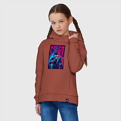 Толстовка оверсайз детская Counter Strike go - neon glow, цвет: кирпичный — фото 2
