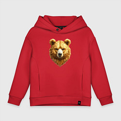 Толстовка оверсайз детская Золотой медведь, цвет: красный