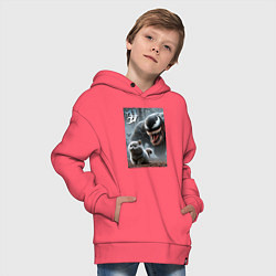 Толстовка оверсайз детская Venom wants to move into a purebred cat, цвет: коралловый — фото 2