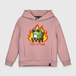 Детское худи оверсайз Frog - this is fine