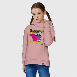 Толстовка оверсайз детская Чёрный плащ - Кряк Лапчатый, цвет: пыльно-розовый — фото 2