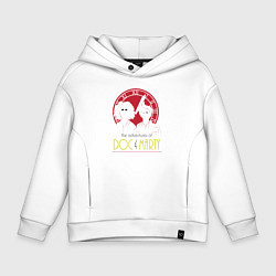 Толстовка оверсайз детская Приключение Дока и Марти, цвет: белый