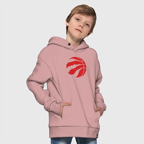 Детское худи оверсайз Raptors ball / Пыльно-розовый – фото 4