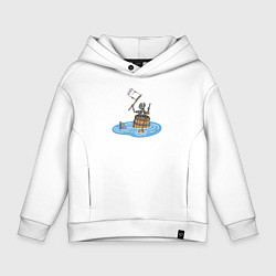 Детское худи оверсайз Скелет в бочке