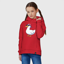 Толстовка оверсайз детская Duck swag, цвет: красный — фото 2