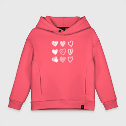 Детское худи оверсайз Hearts love hand draw