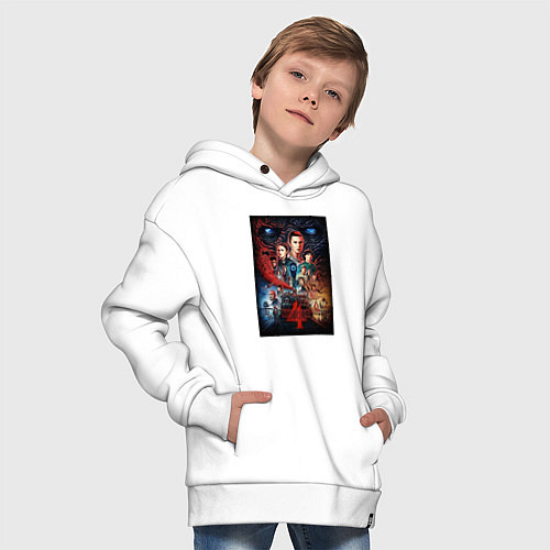 Детское худи оверсайз Stranger Things 4 / Белый – фото 4