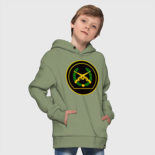 Детское худи оверсайз Мотострелковые войска: шеврон без текста / Авокадо – фото 4