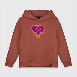 Толстовка оверсайз детская Violet owl, цвет: кирпичный