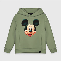 Толстовка оверсайз детская Mickey mouse head, цвет: авокадо