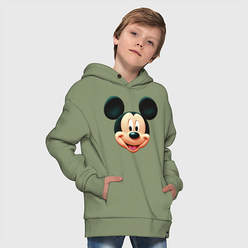 Детское худи оверсайз Mickey mouse head / Авокадо – фото 4