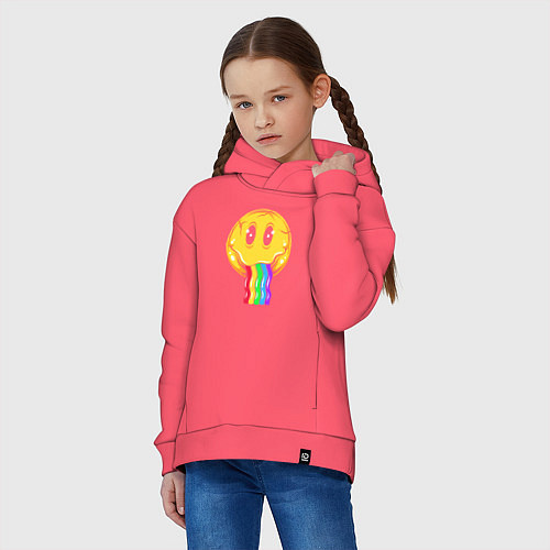 Детское худи оверсайз Rainbow smile / Коралловый – фото 3