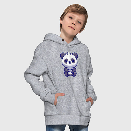 Детское худи оверсайз Геймер панда / Меланж – фото 4