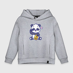Толстовка оверсайз детская Cute panda, цвет: меланж