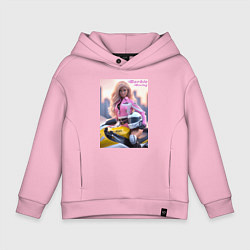 Толстовка оверсайз детская Barbie racing - Kawasaki Ninja, цвет: светло-розовый