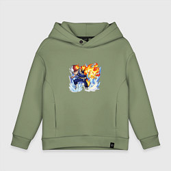 Толстовка оверсайз детская Моя геройская академия Шото студент, цвет: авокадо