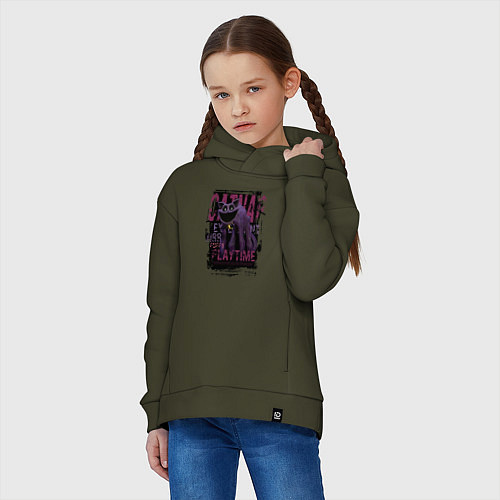 Детское худи оверсайз Кот дремот Catnap / Хаки – фото 3