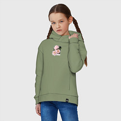 Толстовка оверсайз детская Spring dream, цвет: авокадо — фото 2