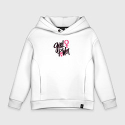 Детское худи оверсайз Girl power black and pink