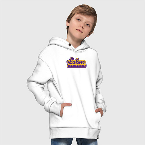 Детское худи оверсайз Basketball LA Lakers / Белый – фото 4