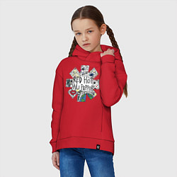 Толстовка оверсайз детская RHCP - logo with songs, цвет: красный — фото 2