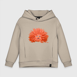 Толстовка оверсайз детская Сartoon monster fluffy orange, цвет: миндальный