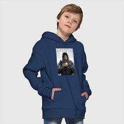 Толстовка оверсайз детская Death Stranding - Norman Reedus, цвет: тёмно-синий — фото 2