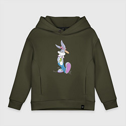 Толстовка оверсайз детская Bugs Bunny in the sneakers, цвет: хаки