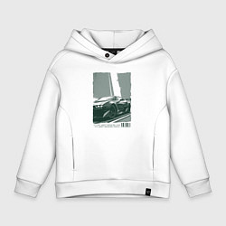 Толстовка оверсайз детская Постер спорткара, цвет: белый
