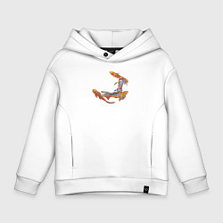 Толстовка оверсайз детская Карпы кои рыбы, цвет: белый