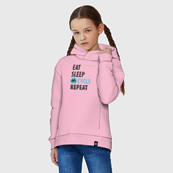 Толстовка оверсайз детская Еда сон велик, цвет: светло-розовый — фото 2