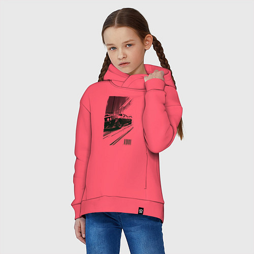 Детское худи оверсайз Гоночный спорткар / Коралловый – фото 3